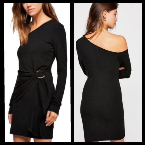 Free People Dresses & Skirts - Free People Black Frankie Gathered Dress Small
